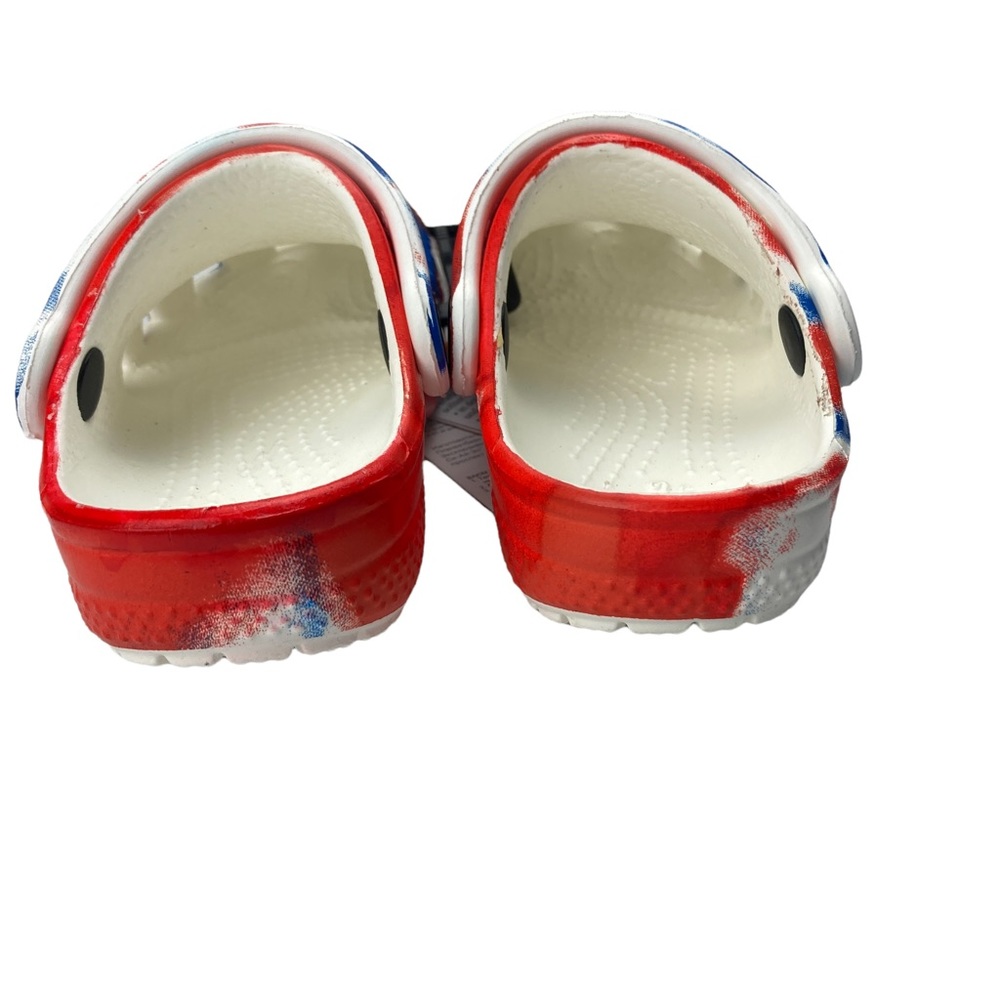 Crocs Kids Classic Toldder Tie-Dye Graphic Clog Blue/ Red/ White Size C5 - Picture 6 of 16